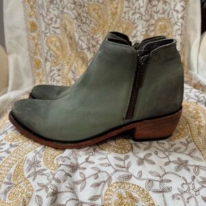 Liberty Black Stylish leather Teal Ankle Boots